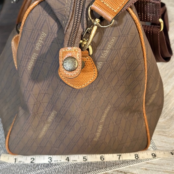 Valentino Garavani Taupe Duffel Bag with Camel Accents - Picture 14 of 15